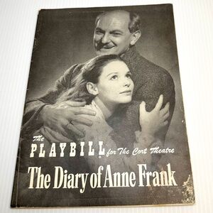 June 4, 1956 Cort Theatre Playbill The Diary Of Anne Frank Schildkraut/Strasberg